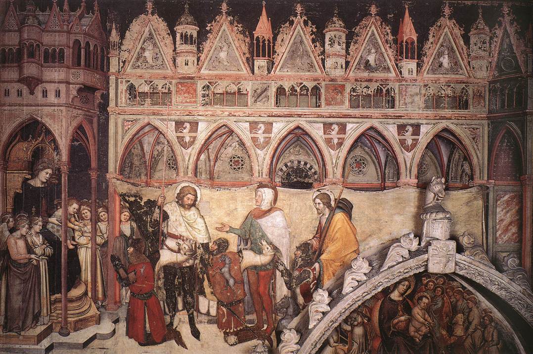 ALTICHIERO da Zevio Virgin Being Worshipped by Members of the Cavalli Family